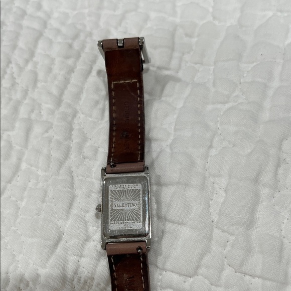 Valentino Brown Leather Watch with Silver Studs
